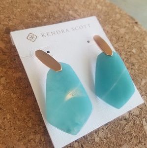 Kendra Scott Teal Quartzite Camila Earrings NWT
